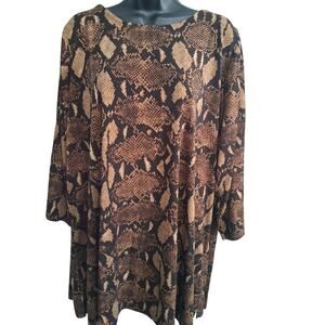 Susan Graver Brown Snake Pattern Blouse